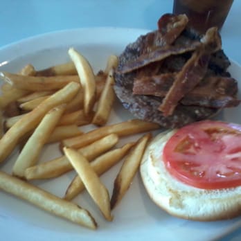 The Airport Cafe - Locally raised buffalo burger! I added bacon. No cheese for me. - Cafes Near Me - Urbana, Ohio The Airport Cafe - Locally raised buffalo burger! I added bacon. No cheese for me. - Cafes Near Me - Urbana, Ohio