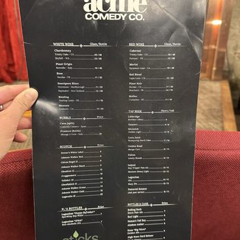 Acme Comedy Club - Drink menu - Comedy Clubs Near Me - Minneapolis, Minnesota Acme Comedy Club - Drink menu - Comedy Clubs Near Me - Minneapolis, Minnesota