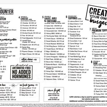 The Counter - Create your own burger menu - Burgers Near Me - Honolulu, Hawaii The Counter - Create your own burger menu - Burgers Near Me - Honolulu, Hawaii