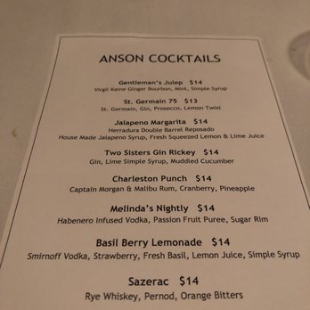 Anson - Cocktails - Seafood Near Me - Charleston, South Carolina Anson - Cocktails - Seafood Near Me - Charleston, South Carolina