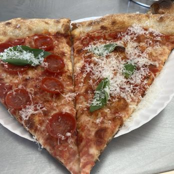 Jonny's Pizza - Pepperoni with shaved cheese topping and basil leaf - Pizza Near Me - New York, New York Jonny's Pizza - Pepperoni with shaved cheese topping and basil leaf - Pizza Near Me - New York, New York