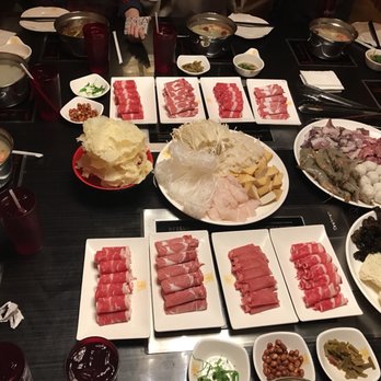 Nine Ting - Beef, lamb and pork + two big plates of other ingredients we ordered - Korean Near Me - Philadelphia, Pennsylvania Nine Ting - Beef, lamb and pork + two big plates of other ingredients we ordered - Korean Near Me - Philadelphia, Pennsylvania