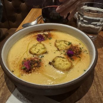 Wolf in the Woods - Sweet corn and pinion soup - Wine Bars Near Me - San Diego, California