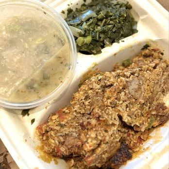Tori's Place - Meatloaf with gravy on the side and collard greens - Soul Food Near Me - Sacramento, California Tori's Place - Meatloaf with gravy on the side and collard greens - Soul Food Near Me - Sacramento, California