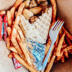 Portland Public Market House - $10 chicken and waffles, fries and a drink from COCO CONES
