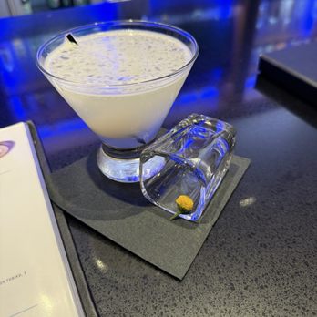 Mikuni - Lychee Martini w edible umami button flower - Japanese Near Me - Concord, California