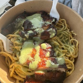 Saiga Vietnamese Eatery - Garlic Noodles with Vietnamese BBQ Chicken - Vietnamese Near Me - Irvine, California