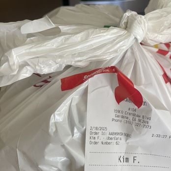 Chicken Maison - This knot does not secure the bag! - Mediterranean Near Me - Gardena, California