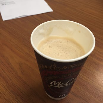 McDonald's - Disappointed with my large latte - not filled up to the top like the usual. Some bogus excuse about the machine not filling up. - Fast Food Near Me - La Habra, California