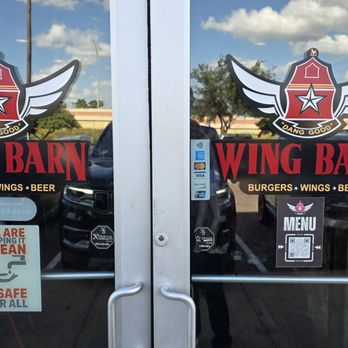 Wing Barn - Signage on the door - Chicken Wings Near Me - Edinburg, Texas Wing Barn - Signage on the door - Chicken Wings Near Me - Edinburg, Texas