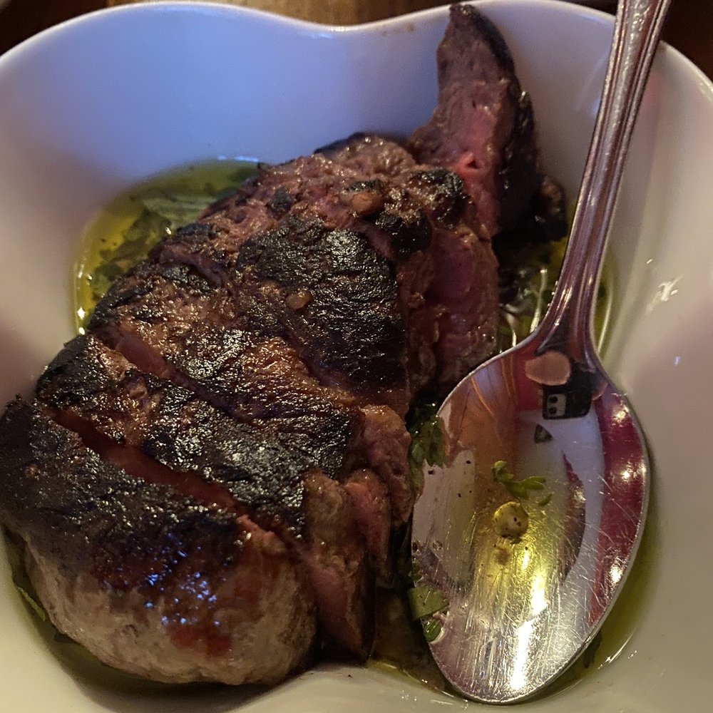 Moya - Flat Iron Steak with Chimichurri - New American Near Me - Jim Thorpe, Pennsylvania Moya - Flat Iron Steak with Chimichurri - New American Near Me - Jim Thorpe, Pennsylvania
