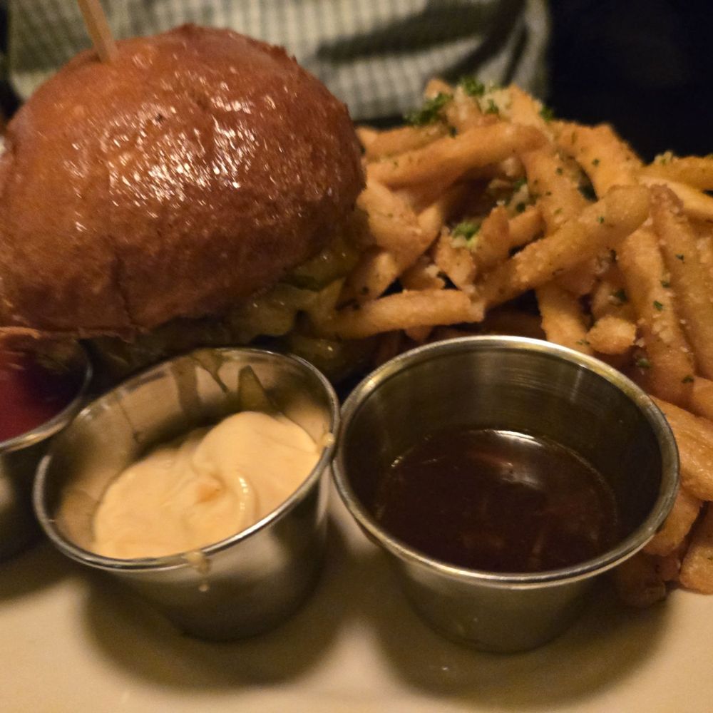 The Wolves - Burger with garlic fries & sauces - Cocktail Bars Near Me - Los Angeles, California The Wolves - Burger with garlic fries & sauces - Cocktail Bars Near Me - Los Angeles, California
