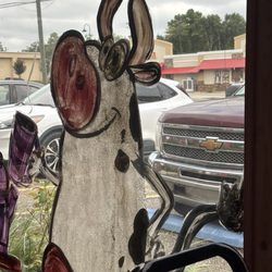 Waffle Iron - Super adorable cow painted on the glass window