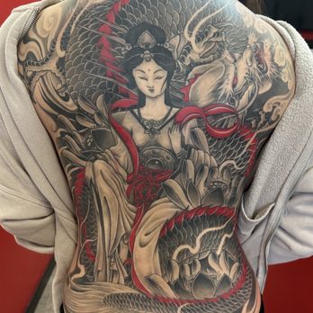 Q Tattoo - Buddha lady back piece - Tattoo Near Me - Huntington Beach, California Q Tattoo - Buddha lady back piece - Tattoo Near Me - Huntington Beach, California