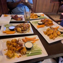 Thunder Bowl - Bang Bang Shrimp .. BBQ Buffalo and mango habanero wings and Top shelf Long Island Teas