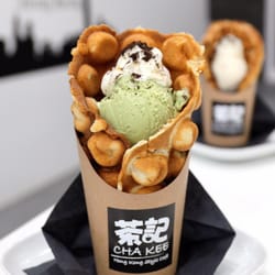 Cha Kee Hong Kong Cafe - egg puff with matcha icecream