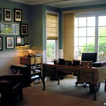 Sharon K Design - a home office with a desk and chair - Interior Design Near Me
