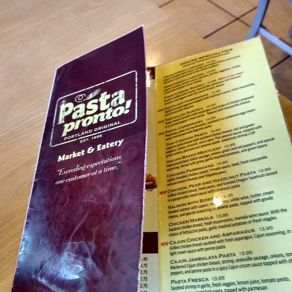 Pasta Pronto - Menu - Italian Near Me - Beaverton, Oregon