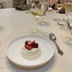 Fait Maison - Strawberry and raspberry Pavlova with sorbet