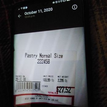 Toranj - a pastry normal size label on a cell phone - Persian/Iranian Near Me - Toronto, Ontario