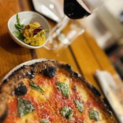 Hearth Wood Fired Cuisine & Craft Beer - Margarita pizza and deviled egg (divine)