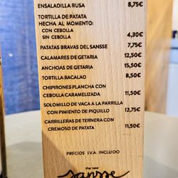 Sansse - Menu June 2024