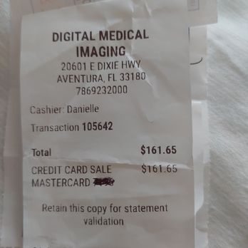 Digital Medical Imaging - Amount they charged me - Diagnostic Imaging Near Me - Aventura, Florida Digital Medical Imaging - Amount they charged me - Diagnostic Imaging Near Me - Aventura, Florida