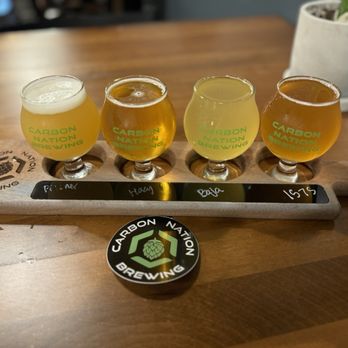 Carbon Nation Brewing - a flight of beers - Breweries Near Me - Riverside, California Carbon Nation Brewing - a flight of beers - Breweries Near Me - Riverside, California