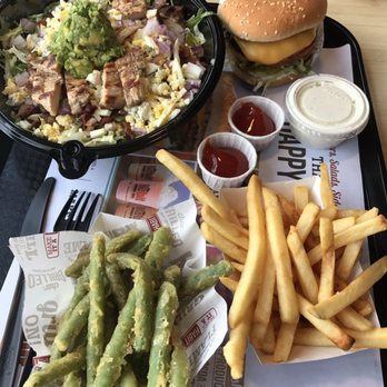 Habit Burger & Grill - Santa Barbara Cobb, Double Char, tempura green Beans, fries - Burgers Near Me - Encinitas, California Habit Burger & Grill - Santa Barbara Cobb, Double Char, tempura green Beans, fries - Burgers Near Me - Encinitas, California