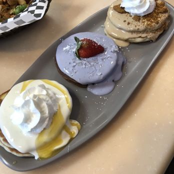 My Cafe - Flight of pancakes sampler. - Breakfast & Brunch Near Me - Kapolei, Hawaii