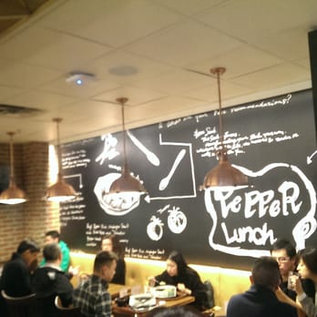 Pepper Lunch - Seems like all new restaurants have a funky wall now. - Japanese Near Me - Richmond, British Columbia