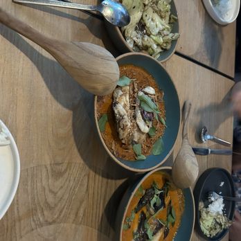 Nari - Eggplant and fish curry. And garlic cabbage - Thai Near Me - San Francisco, California Nari - Eggplant and fish curry. And garlic cabbage - Thai Near Me - San Francisco, California