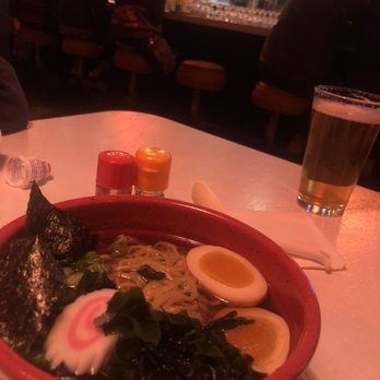 Quinn’s - Soy Ramen and beer. Note bar scene. - Japanese Near Me - Beacon, New York