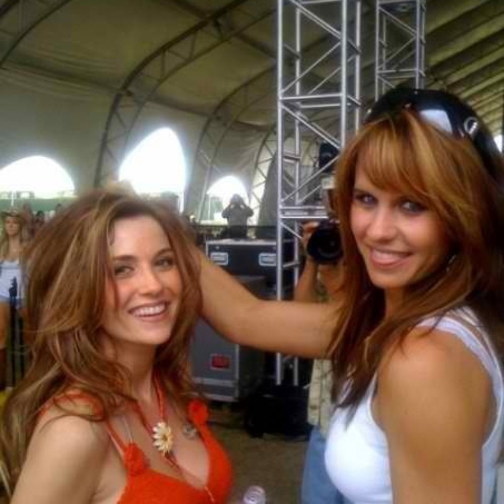 Cherie doing my hair after my concert getting ready for a meet and greet.