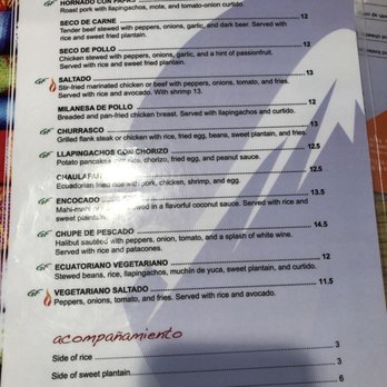Chimborazo - The extensive menu --back - Latin American Near Me - Minneapolis, Minnesota Chimborazo - The extensive menu --back - Latin American Near Me - Minneapolis, Minnesota