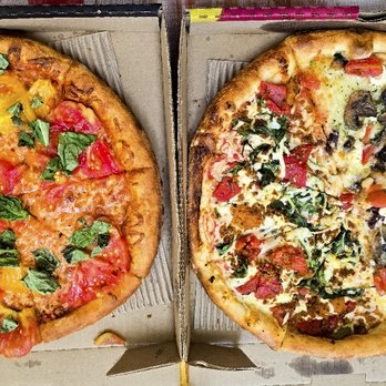 Pagliacci Pizza - Summer Heirloom (left), Half n Half Agog Primo and Verde Vito (right) - Pizza Near Me - Seattle, Washington Pagliacci Pizza - Summer Heirloom (left), Half n Half Agog Primo and Verde Vito (right) - Pizza Near Me - Seattle, Washington