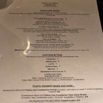 Grace's Table - Menu - New American Near Me - Napa, California