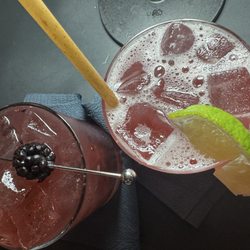 Blackberry smash (bourbon) and Pomerita