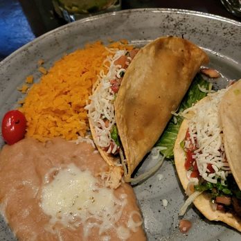Javier's - Taco Dorados (one chicken & one beef) with rice and beans, plus a Flaca Jalapeno margarita to quench my thirst. Excelente. - Mexican Near Me - Irvine, California Javier's - Taco Dorados (one chicken & one beef) with rice and beans, plus a Flaca Jalapeno margarita to quench my thirst. Excelente. - Mexican Near Me - Irvine, California