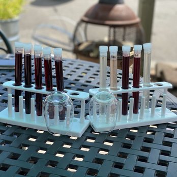 Wine Flight in vials. (Thanks Covid)