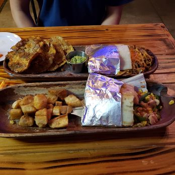 Barroco - Mexicana arepa with tostones (top) and chicken arepa with yuca fries (bottom) - Latin American Near Me - Lakewood, Ohio