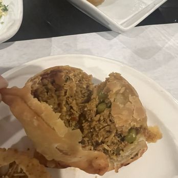 8Elements Perfect Indian Cuisine - inside chicken samosa - Indian Near Me - San Jose, California 8Elements Perfect Indian Cuisine - inside chicken samosa - Indian Near Me - San Jose, California