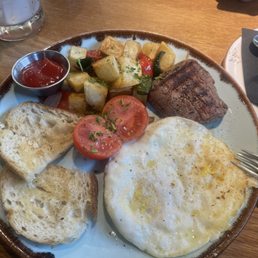 Steak and eggs - brunch menu Steak and eggs - brunch menu