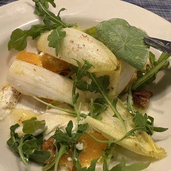 Bistro 112 - Beet and Endive Salad - with walnuts, goat cheese, mandarin oranges and arugula. It was so delicious! - French Near Me - Shepherdstown, West Virginia