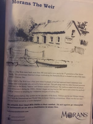Menu photo 8 Morans Oyster Cottage Galway, G Menu photo 8 Morans Oyster Cottage Galway, G