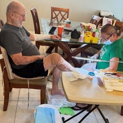 Koska's Mobile Spa & Boutique - Grandpa very happy to get a pedicure at home!
