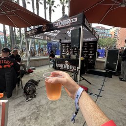 Wine on the patio during a KNBR livestream!