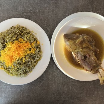 Yas Restaurant - Baghali Polo served with Lamb Shank or Steamed Chicken - Persian/Iranian Near Me - San Jose, California Yas Restaurant - Baghali Polo served with Lamb Shank or Steamed Chicken - Persian/Iranian Near Me - San Jose, California