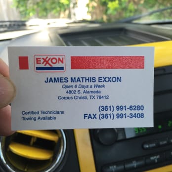 James Mathis Exxon - Business Card great fast service and prices are great - Auto Repair Near Me - Corpus Christi, Texas