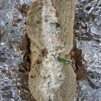Bagel Girls Cafe - everything bagel with veggie cream cheese - Bagels Near Me - Chester, New York Bagel Girls Cafe - everything bagel with veggie cream cheese - Bagels Near Me - Chester, New York
